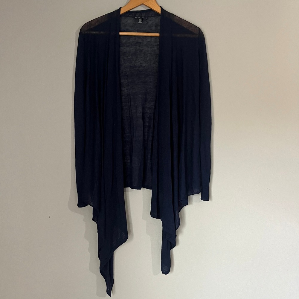 Eileen Fisher Blue Open Front Hemp‎ Cardigan Sweater Size XXS Lightweight